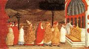 UCCELLO, Paolo Miracle of the Desecrated Host (Scene 3) wt oil painting